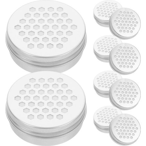 Lot de 10 boîtes diffuseurs de parfum d'ambiance en aluminium, support pour diffuseur.-6.80X6.80X2.60CM-Silver 2 (1/4)