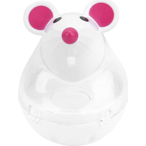 Mangeoire à fuite pour chien et chat, distributeur de nourriture lente, gobelet pour souris, jouet en boule (blanc) (1/5)