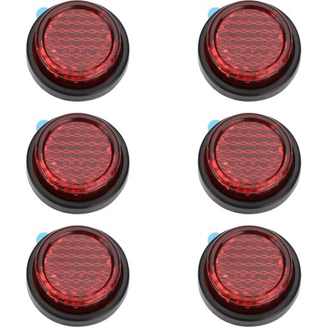6 Pièces 20mm Autocollants Petits Réflecteurs De Sécurité De Plaque d'immatriculation Ronde Adaptés Aux Ailes Arrière électriques De Moto Clôtures De Remorque Poteaux De Porte (1/5)