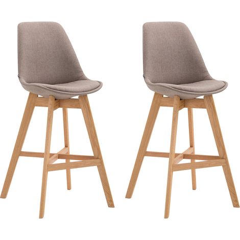Set 2 sgabelli bar seggiolone design moderno in tessuto tortora 100001297