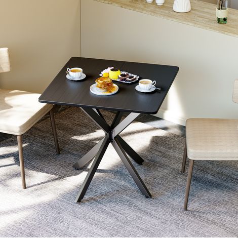 Tisch mit X-Gestell 80x80x75 cm aus Metall OKMYHOME (1/5)
