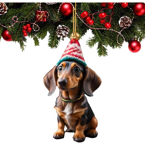 Ornements en Forme de Chien pour Sapin de Noël, Pendentif de  voiture pour chien, décoration d'arbre de Noël, décoration et pendentif de voiture, mignon et festif pour les amoureux sur le (1/5)