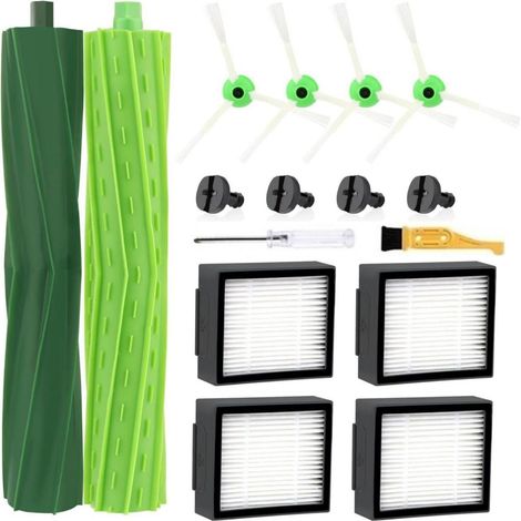 Replacement Parts and Accessories for iRobot Roomba i7 i7+ i3 i3+ i4 i6 i6+ i8 i8+/Plus E5 E6 E7 Series I, E and J Vacuum Cleaners, 1 Set of Multi-Surface Rubber Brushes, 4 HEPA Filters and 5 Brushes. (1/5)