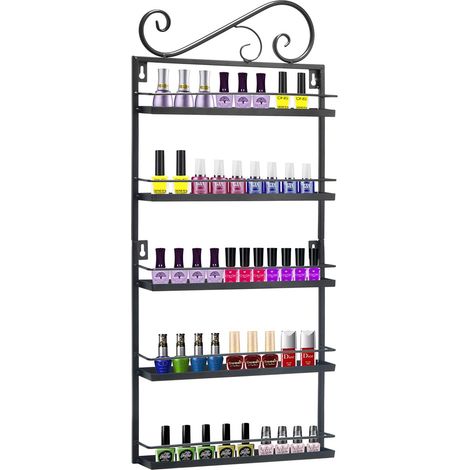 Étagère murale à 5 niveaux pour vernis à ongles, huiles essentielles, rouge (1/5)