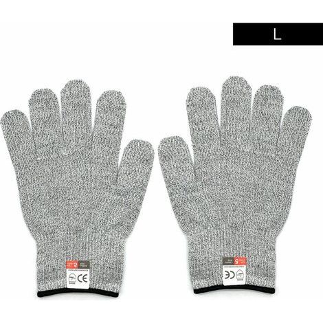 pair of grade 5 cut-resistant gloves, gardening gloves, work gloves, protective gloves, L 23cm 58g (black cuff) (1/5)