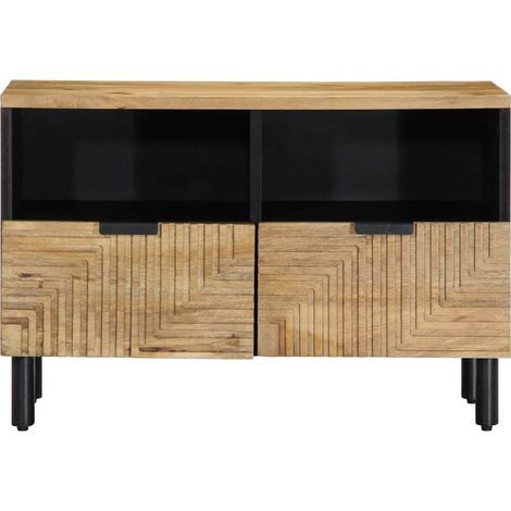 Meuble TV Banc TV Meuble de rangement - marron 70x33x46 cm bois massif de manguier fr2502 - Maison La Vie