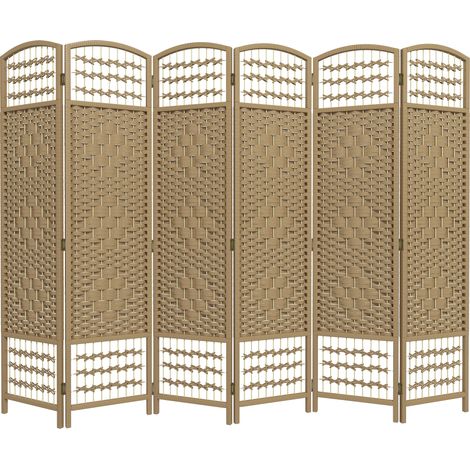 Biombo 6 panneaux plissés Cuerda de Papel 160x170cm Naturel