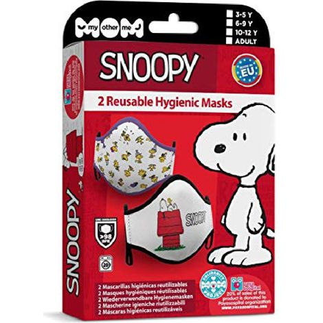 Mascarilla Higiénica de Tela Reutilizable Snoopy Adulto (2 uds) (1/2)