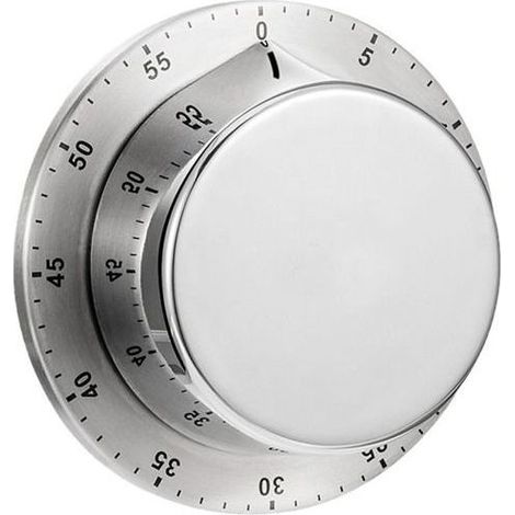 Minuteur cuisine magnétique sans pile - Alarme puissante - Inox élégant - Compte à rebours - 8x8x3 cm (1/5)