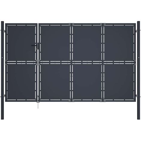 Portail de jardin en acier 350 x 175 cm anthracite