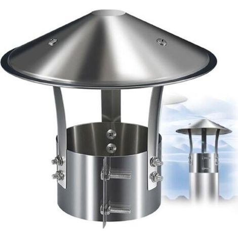 Chapeau de Cheminée, Couvercle de Cheminée, Acier Inoxydable Chapeau Conduit de Fumée, Chapeau de Pluie pour échappement Cheminee Ou Fumisterie Poele Exterieur Tubage(90mm/3.5 in) (1/5)