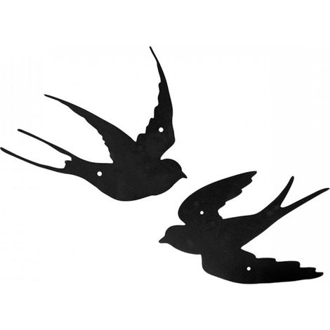 Hirondelles murales en fonte – lot de 2 pièces – dimensions 39 cm – décoration murale extérieure – design rustique et durable – Outils Et Nature (1/4)