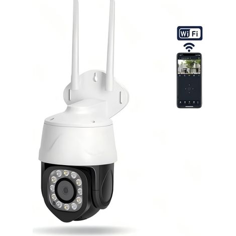 Caméra PTZ WiFi 360° Intérieur Extérieur IP65 - Dôme Motorisé - Vision Nocturne Couleur - Suivi Automatique Alerte