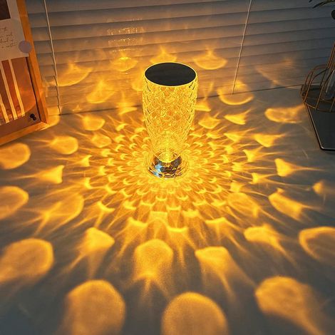 Lampe écailles de poisson en cristal, rechargeable, tactile, à changement de couleur, LED RGB, romantique, avec port USB, idéale pour la chambre, le salon, les fêtes, les dîners, lampe décorative créa (1/5)