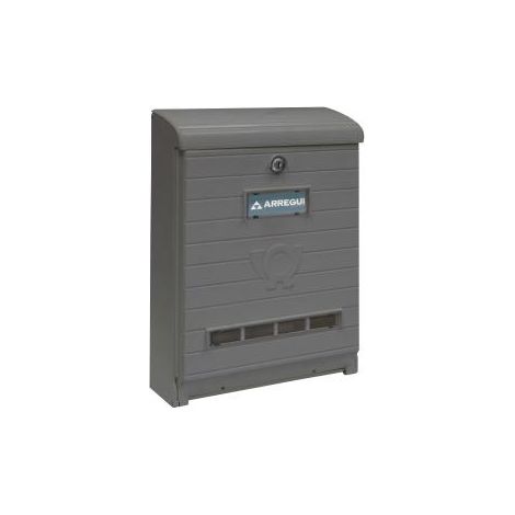 ARREGUI Mare E1065 Cassetta Postale Individuale in Plastica Resistente, Di Grandi Dimensioni, Cassette della posta da parete stagna, Dimensione L (Riviste e Buste C4), Facile da Montare, Grigio (1/4)