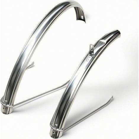 Bicycle Mudguard, Fender Mudguard, Stainless Steel Mudguard with Smooth Reflective Finish and Thin Stays, Splash Guard, Style 2 (1/5)