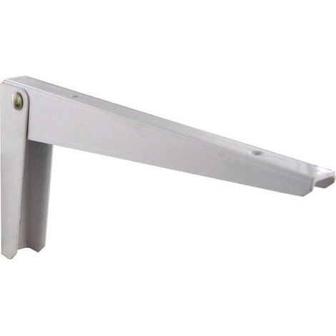 CENTRALE BRICO Equerre Escamotable Acier Epoxy Blanc, H.10 X P.20 Cm