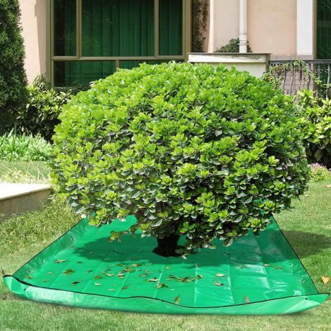 Bâche d'élagage avec Trou de 30cm Bâches pour Tailler Les arbustes 200 x 200cm Bâche de Taille de buisson avec 4 Boucles d'angle Transporteur de Feuilles pour Une Collecte Facile des Feuilles (1/4)