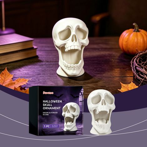 Halloween skull decoration, creative and realistic design, perfect for creating a Halloween atmosphere - 1 piece (1/5)