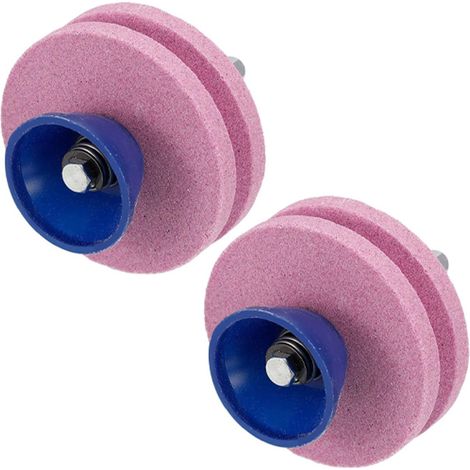 Affûteur de lame de tondeuse à gazon durable pour outils de jardin, perceuse électrique, double couche, 2 pièce (rose) (1/5)