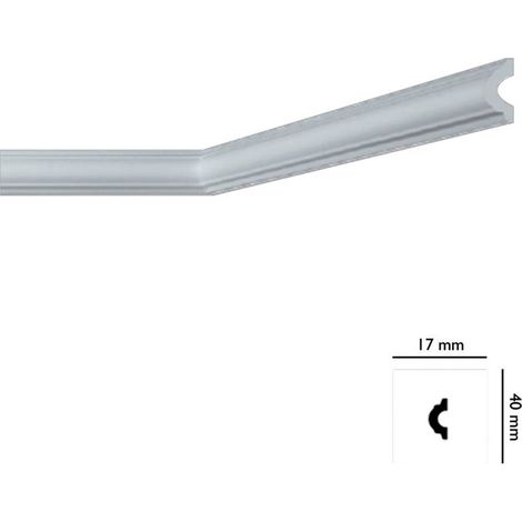 CORNICE DECORATIVA PER SOFFITTO mod. I745 - mm. 17 x 40 x 2 mt