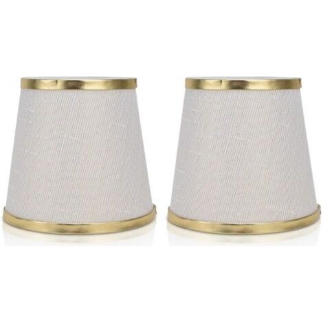 Set di 2 paralumi E14 per comodino, piccolo paralume in tessuto per lampadario o applique in cristallo, 11x15x14 cm (1/4)