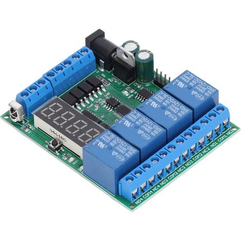 4-Kanal-DC-12V-Zeitverzögerungsrelaismodul mit digitaler LED-Anzeige für Arduino SCM MCU (1/5)