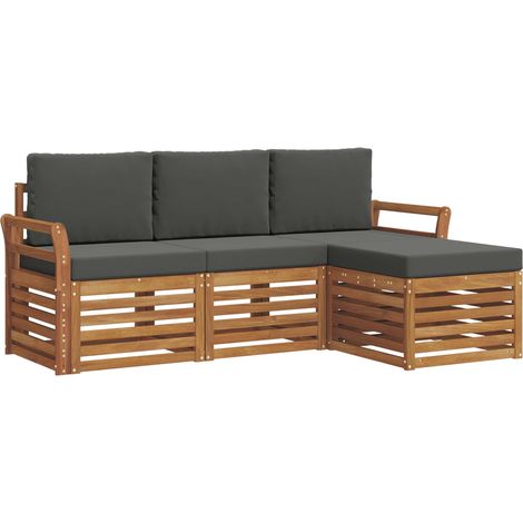 Conjunto de sofás de exterior 4 pcs Natural y Antracita vidaXL (1/5)