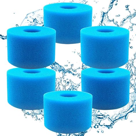 Éponge Filtrante Type A, 6 PCS Filtre Éponge Cartouche, Filtre Pompe Piscine, Éponges de Filtration de Type S1, Filtres en Mousse pour Spa, Filtres à Éponges pour Piscines, Spas, Aquariums(10.8×7.3cm) (1/5)