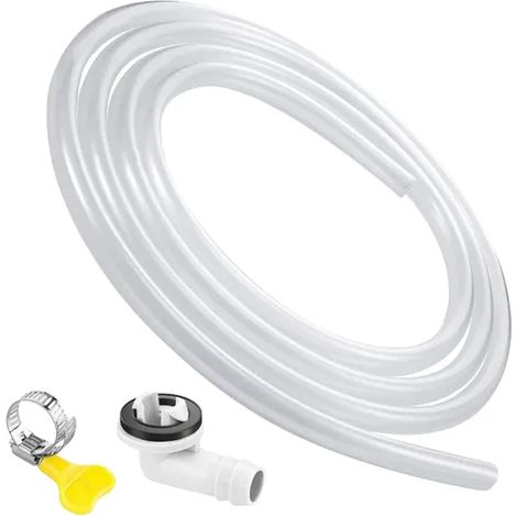 Kit Tuyau Évacuation Climatiseur Extérieur 15mm à 12mm Coude 0.9m Tuyau Souple Collier Serrage Raccord Évacuation Eau Condensats (1/5)