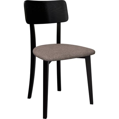 Chaise Victorville 380, Noir, 86x47x48cm, Tissu, En bois, Bois (1/5)