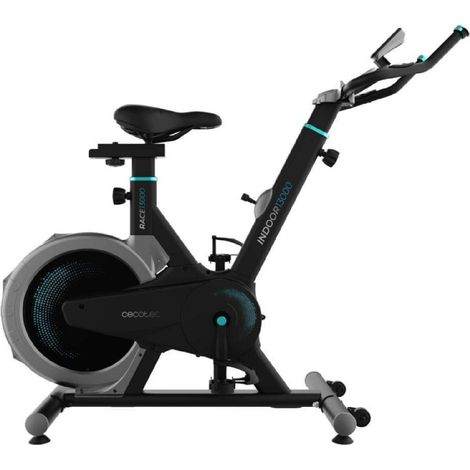 Vélo d’appartement avec un volant d'inertie de 13 kg. Pulsomètre.  Écran LCD. Support pour dispositifs électroniques Roues de transport. Résistance par friction.