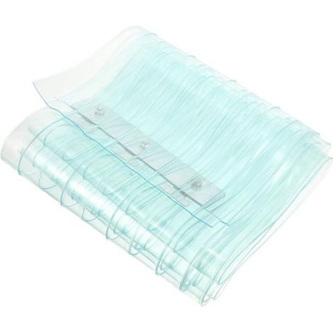 de Porte PVC Bleu Ray Rideau Lanires Antivent pour (1/5)