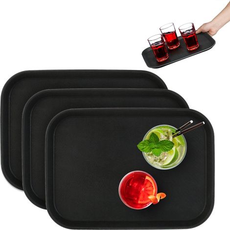 Bandejas Gastro Negras 35x25cm, Juego de 3 (1/5)