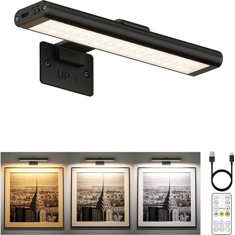 Lot de 2 Applique Murale LED, Rechargeable USB-C, Télécommande, 3 Températures, Mémoire, Pour Tableau (1/5)