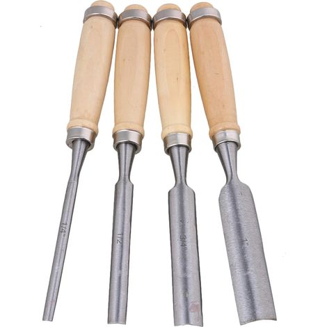 4pcs x Carpenter Carving Plus Firm Gouge Woodworking Chisel Set Hand Tool (1/5)