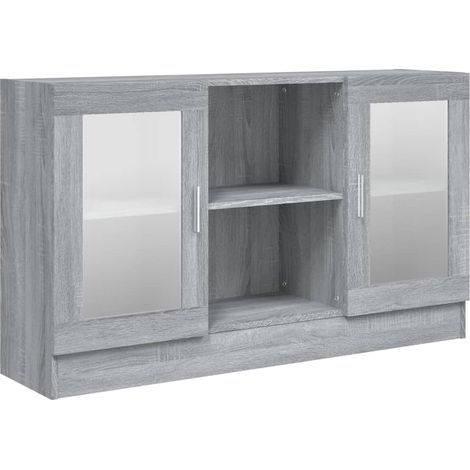 Maison Exclusive - Mobile Vetrina Grigio Sonoma 120x30,5x70 cm Legno Multistrato