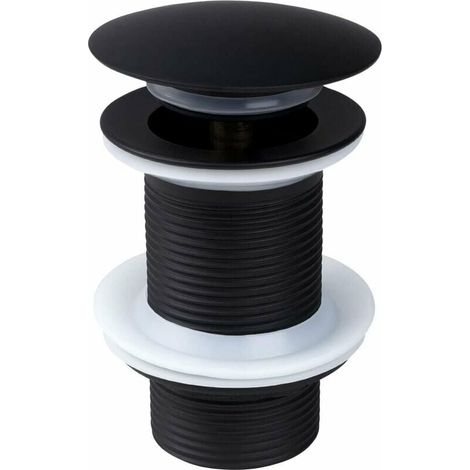Piletta Pop Up, Piletta Pop Up Senza Troppopieno, Piletta Pop Up Universale per Lavandino, Piletta per Lavandino, Piletta per Lavandino, Tappo di Scarico Nero per Lavandino e Lavabo (1/5)