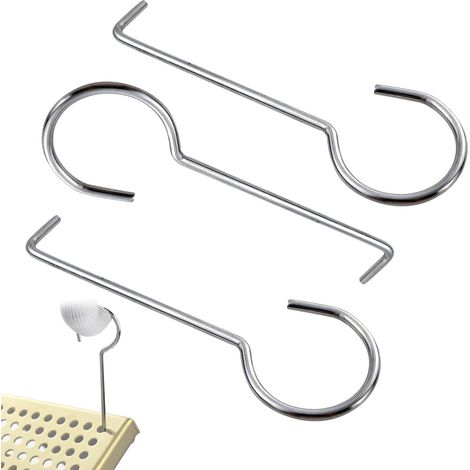 Lot de 3 clés de vidange en acier inoxydable - Crochet de levage - Grille de vidange - Crochet de desserrage pour caniveau de douche, baignoires et extracteur de grille de cuisine - Ensemble