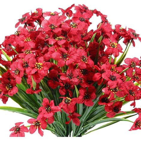 10 Bundles Fleurs Artificielles Extérieures Résistant Aux Uv Pas De Fade Faux Fleurs Violettes Pour Intérieur Extérieur Plantes Suspendues Jardin Patio Porche Fenêtre BoTe Maison De Mariage Décor De F (1/5)