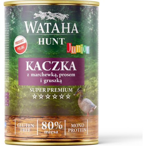 Wataha Hunt - Anatra Junior al 95% con patate dolci, mirtilli e tarassaco, 400 g