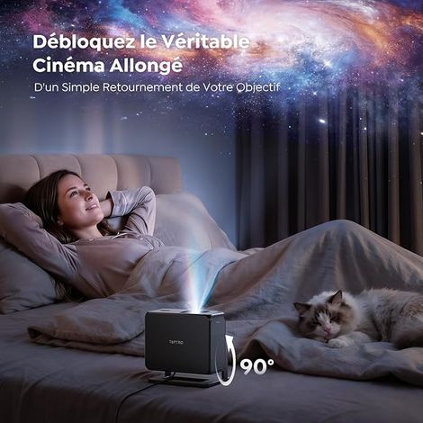 Vidéoprojecteur 4K Mini Projecteur Portable FHD 1080P Courte Focale Contrôle Vocal Rétroprojecteur Portable avec WiFi6 Bluetooth 5.4 Zoom pour Home Cinéma (1/3)