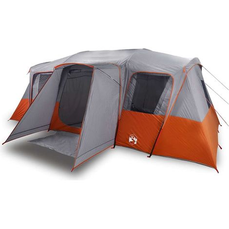 vidaXL Tienda de campaña familiar túnel 16 personas impermeable gris (1/2)