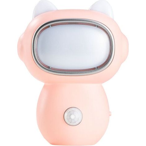 Veilleuse Créative De Robot De Dessin Animé, Veilleuse à Induction Du Corps Humain, Lampe à Induction Rechargeable De Chevet De Chambre à Coucher Couloir(1 pcs,Color:Rose) (1/5)