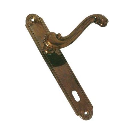 MANIGLIA BAROCCO PLACCA FORO PATENT - OTTONE BRONZATA Q8 I.MM 70 CF=PZ 2- 1 confezioni