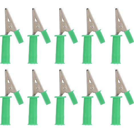 10 Pièces Pinces Crocodile Isolées 5mm Ouverture Cuivre Pur avec Jack 4mm pour Tests Électriques (1/5)