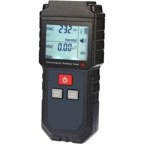 [NON UTILIZZATO] Tester portatile per radiazioni elettromagnetiche, dosimetro per campi elettrici e magnetici, con allarme acustico e visivo.