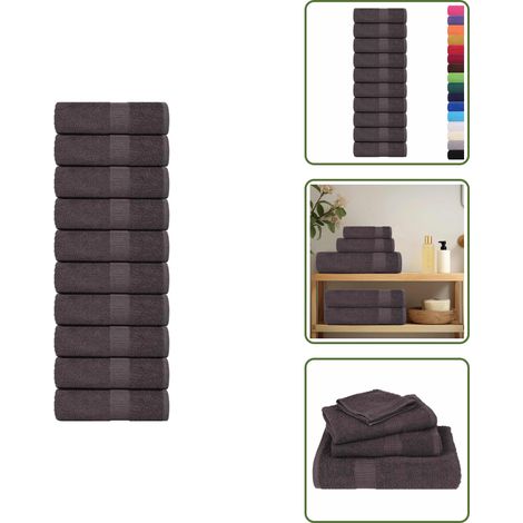 The Living Store Waschtücher FROGN 10 Stk. Anthrazit 30x30 cm 360 g/m² - Baumwollhandtuch (1/5)