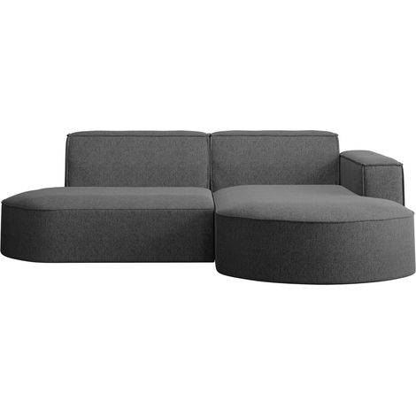Ecksofa, Sofa L form, Couch L form MODENA L STUDIO stoff Neve Dunkelgrau Rechts (1/5)