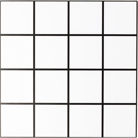 BEBUSINGOTO Stück 3D-Wandaufkleber, weiß kariertes Sechzehner-Raster, wasserdichte selbstklebende Fliesenaufkleber für Bad und Küche, 30 x 30 cm (1/5)